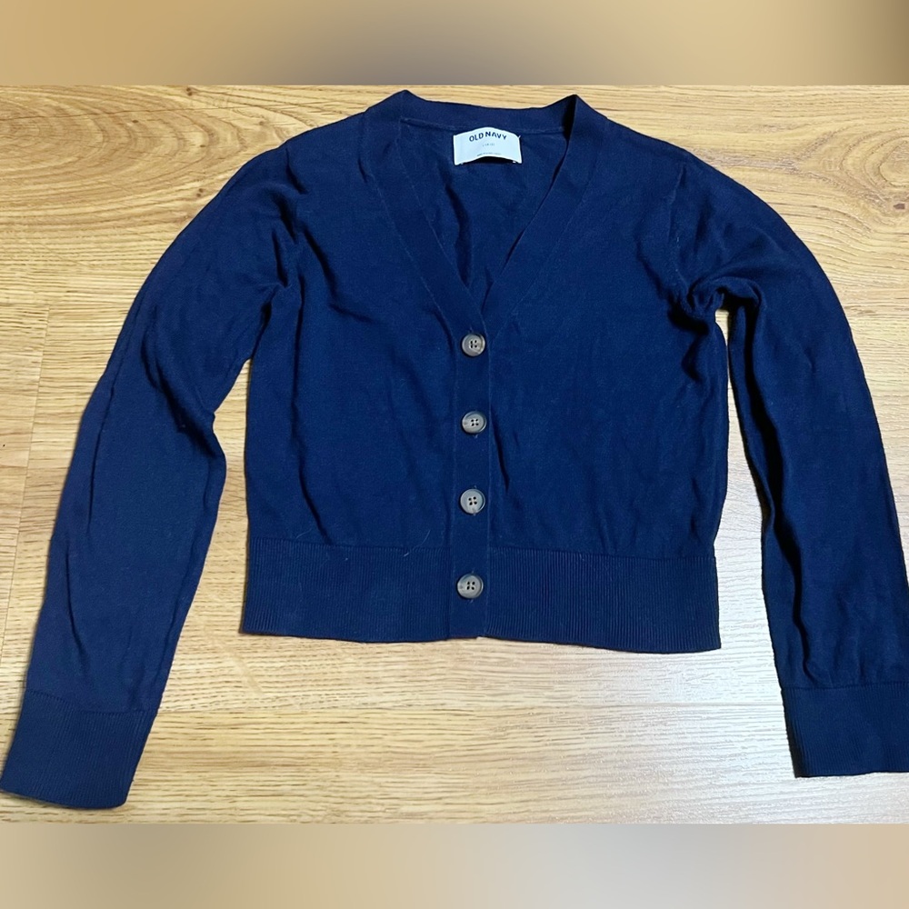 Old Navy Navy Blue Button-Front Cardigan